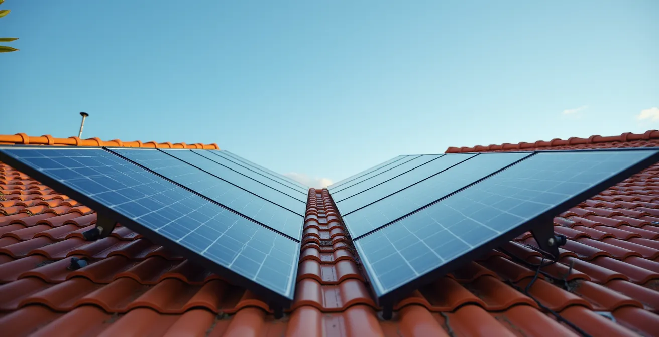Installation photovoltaïque montrant la différence entre système avec onduleur central et micro-onduleurs