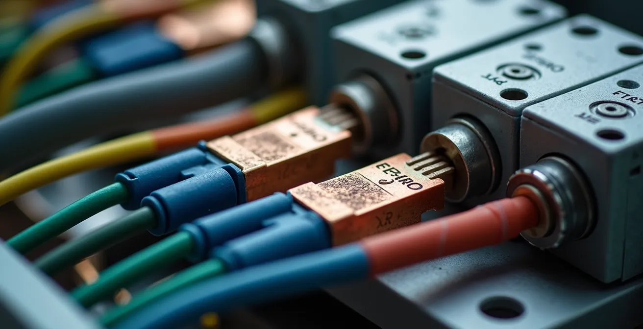 Vue technique d'un tableau électrique montrant la répartition intelligente des circuits sur différents différentiels